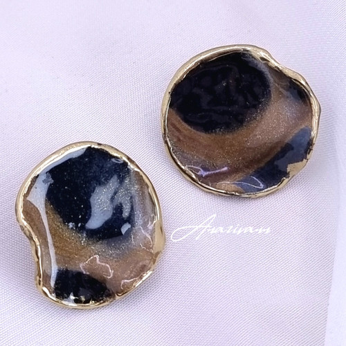 گوشواره دفرمه دایره پلنگی متوسط