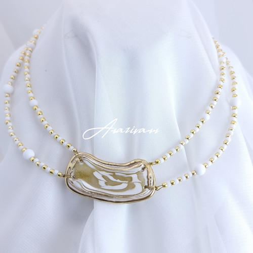 گردنبند دو لاین سفید